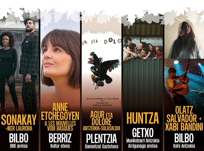 Huntza, Olatz Salvador, Anne Etchegoyen, Sonakay, Xabi Bandini eta ‘Agur eta Dolore’ Udagoieneko Osteran