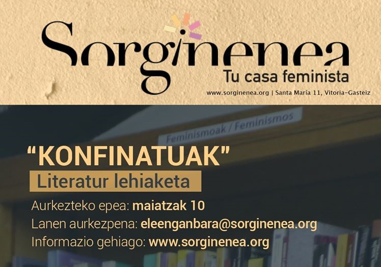 Sorgineneako Liburutegi Feministak konfinamenduari buruzko literatura lehiaketa abiatu du