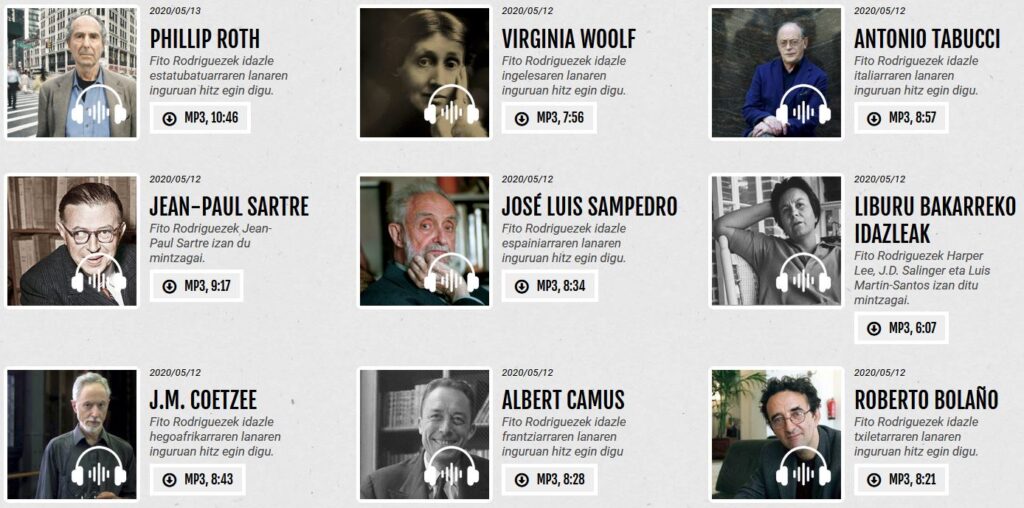 ‘Nire literatik’ audio-atala estreinatu du Booktegik