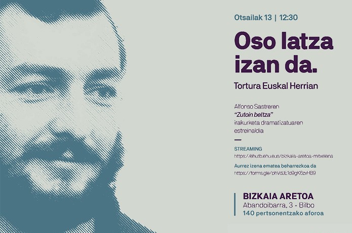Alfonso Sastreren ‘Zutoian beltza’ obraren gaineko irakurketa dramatizatua egingo dute Bilbon