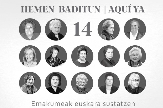 14 emakumek euskararen sustapenean eta normalizazioan egindako lanaren berri emateko erakusketa, Leitzan