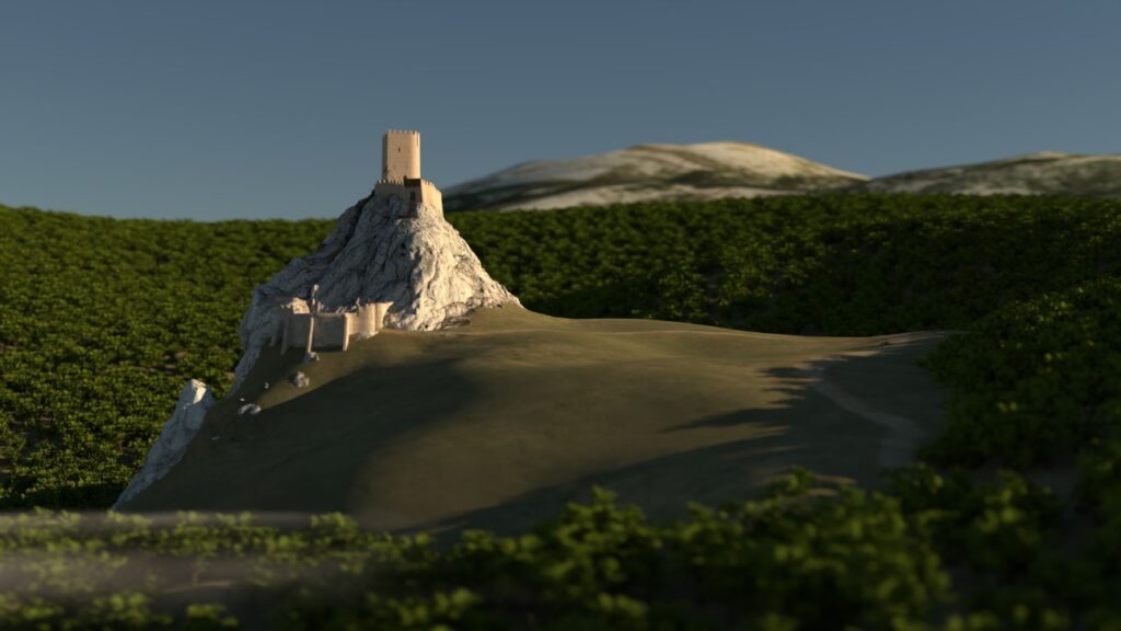 Patxi Juaristi EHUko Ilustrazio Zientifikoko Masterreko ikasleak Araiako gaztelua berreraiki du ikus-entzunezko batekin