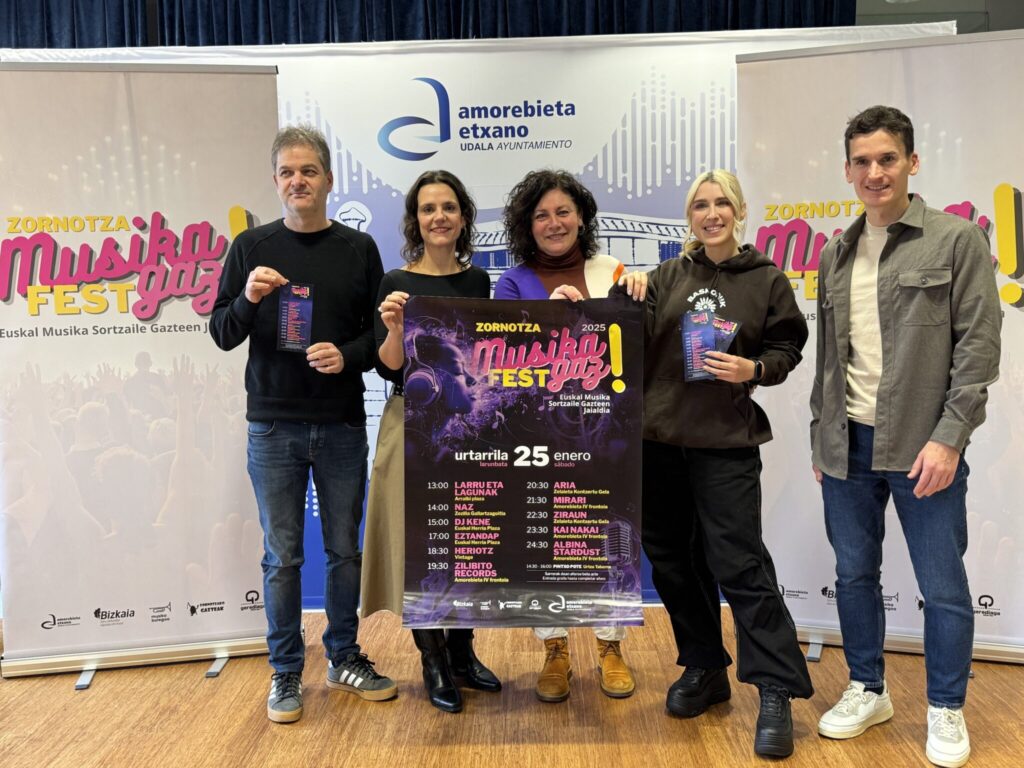 MusikagazFest jaialdiak 10 talde eta bakarlari baino gehiago bilduko ditu urtarrilaren 25ean, Zornotzan
